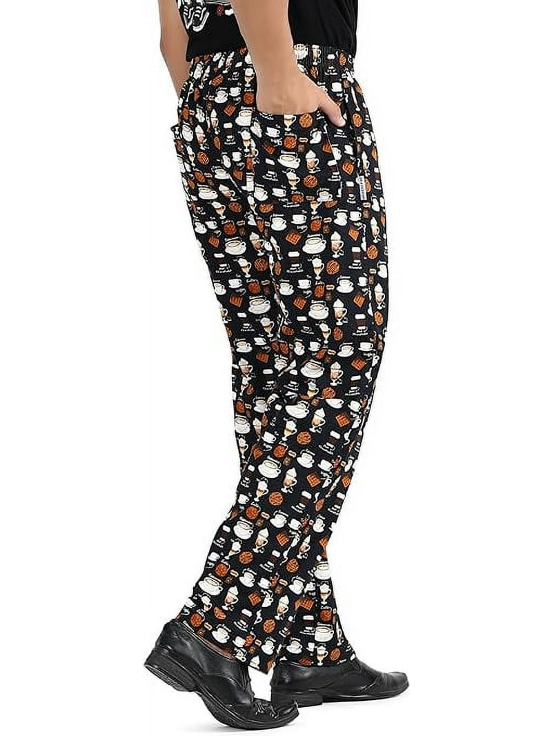 Unisex Printed 100% Cotton Men Women Chef Pants Trouser with Draw