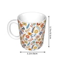 thumbnail image 2 of Disketp Retro Floral Large Coffee Mug with Handle Tea Cup Novelty Coffee Cup for Men Women Office Work, 2 of 6