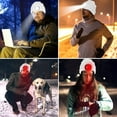thumbnail image 4 of Morttic Unisex Beanie Hat with Light, USB Rechargeable Winter Knit Lighted Headlight Headlamp Cap Flashlight Hat with 3 Brightness Levels Lighting and Flashing Alarm,Gifts for Men Women (White), 4 of 15