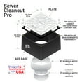 thumbnail image 4 of 5.5 in. Premium Bronze Heavy Duty Square Paver Cleanout Grate for septic and sewage Cleanout - Cover Made in the USA, 4 of 5
