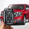 thumbnail image 4 of Key Fob Cover Compatible with Chevrolet Silverado Suburban Tahoe GMC Yukon Yukon XL Terrain Acadia 2015-2020 5 Button TPU Keychain Case Holder Protector,Black, 4 of 7