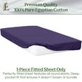 thumbnail image 2 of King Size Extra Deep Pockets Fitted Sheet Only - 700-Thread Count 100% Pure Organic Cotton, 21 inches Deep Pockets Fitted Sheet, Soft, Sateen Weave - Plum Color, 2 of 7