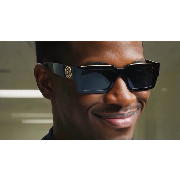 Square Fashion Thick Frame Hip Hop Sunglasses Black