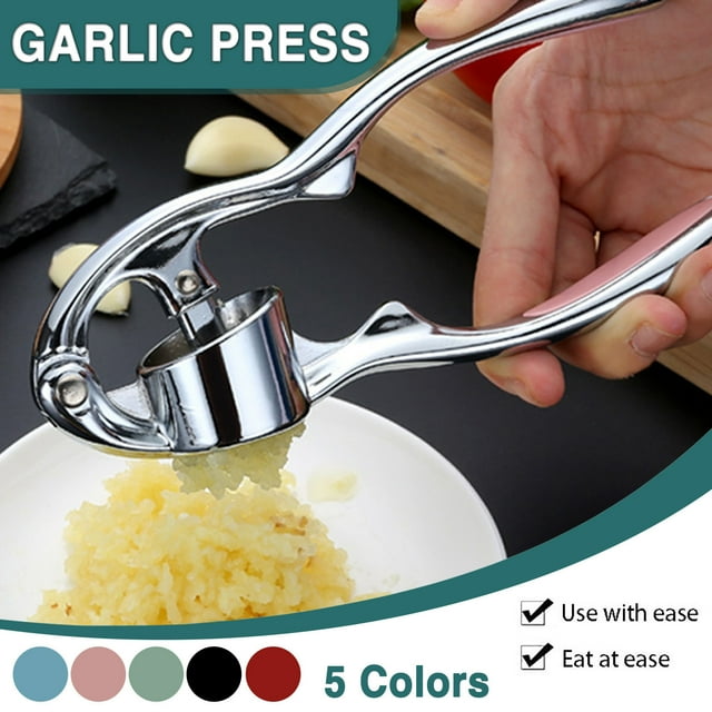 Prensa de ajo de acero inoxidable - Trituradora y picada de ajo de alta resistencia con mangos ergonómicos, herramienta de cocina fácil de limpiar