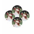 thumbnail image 7 of 15 Inch Round Placemats Set of 4, Black Snowman Christmas Non Slip Heat Insulation PP Table Mats, Green Xmas Tree Snowflake Winter Washable Place Mats for Kitchen Dining Party Table Decor, 7 of 7