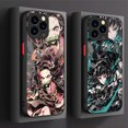 thumbnail image 2 of Funda de dibujos animados de Demon Slayer para iPhone, carcasa trasera dura de silicona dura mate para iPhone 16, 15, 14, 13, 12, 11 Pro Max, X, XR, XS, 7, 8 Plus, SE 2020, 2 of 4