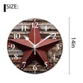 thumbnail image 2 of 14 Inch Wall Clock Battery Operated Silent Clock Decorative for Office, Kitchen, Outdoor, Living Room，Rustic Wooden Background Pattern with Star Multicolor, 2 of 4