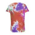thumbnail image 5 of Jewelreauty Women's Casual V Neck Shirts Summer Short Sleeve Tie-Dye Tunic Tops 2025 Loose Tee Blouses (S, Red), 5 of 5