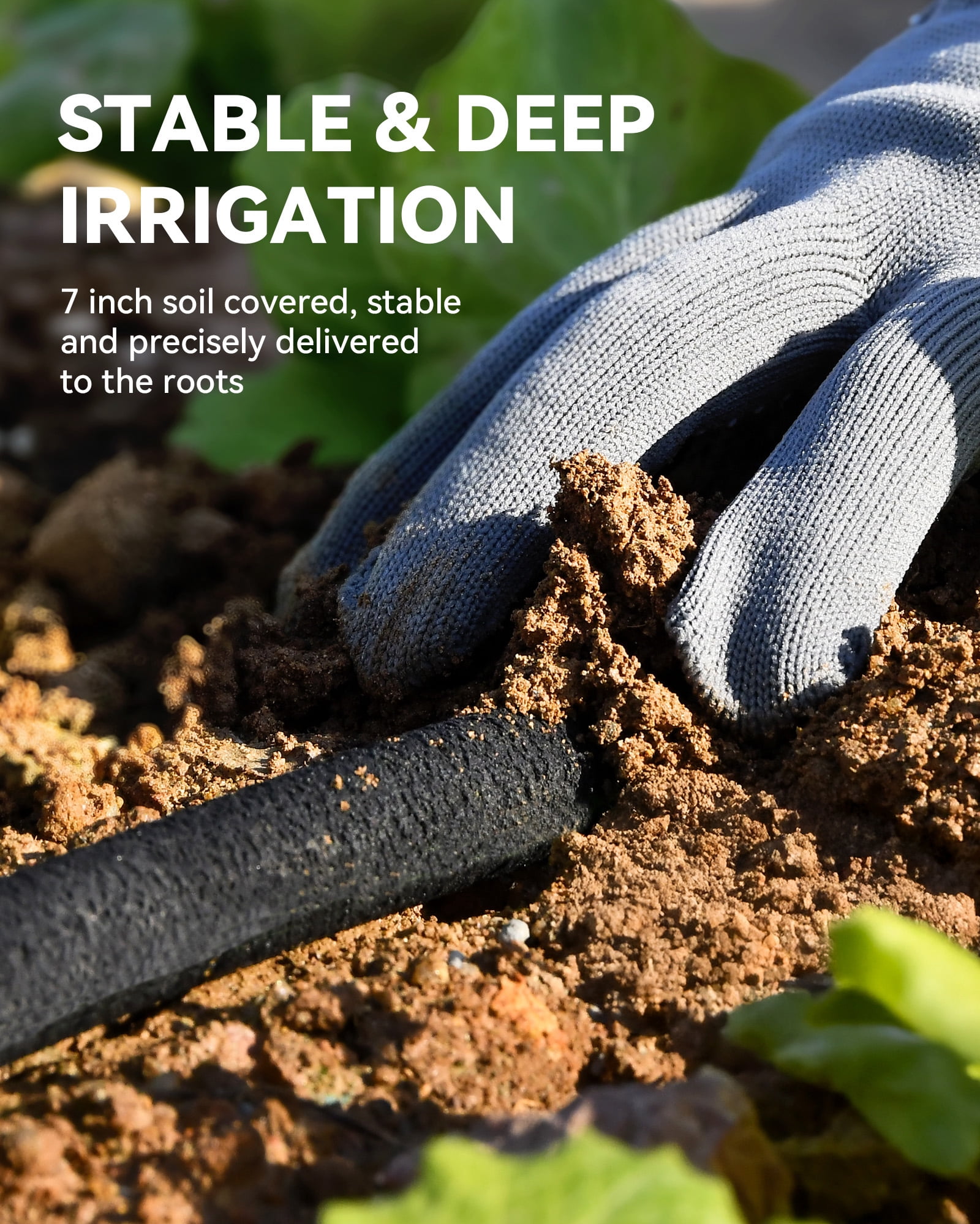 RainPoint 1/2 Inch Soaker Hose 50FT Water-Saving Drip Irrigation for Garden,Black