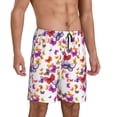 thumbnail image 2 of Yiaed watercolor butterflies for Men's Soft Sleep Pajama Short Lounging Pajama Shorts-Small, 2 of 6