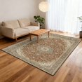thumbnail image 6 of 5x7 Washable Area Rug Non-Slip Low Profile Vintage Distressed Oriental Rug for Living Room, Bedroom, Dining Room, Office, Brown, 6 of 13