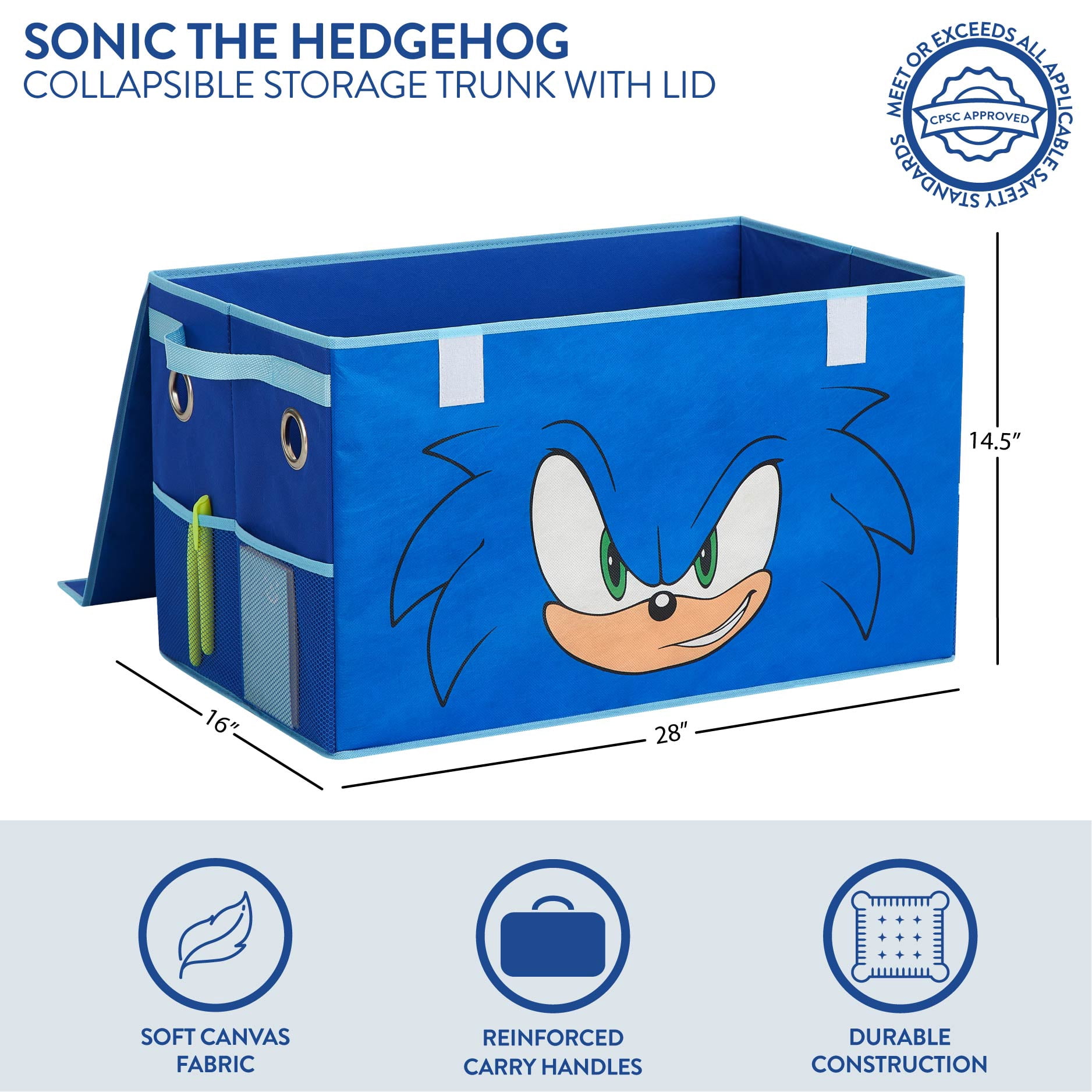 Sonic The Headgehog 22.5" W x 13.5" H Storage Trunk