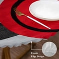 thumbnail image 4 of Red Gray Black Round Fitted Table Cover Abstract Round Modern Art Waterproof Table Cloth with Elastic Edge Wipeable Tablecloth for Picnic Camping Party Fits 45"-54" Diameter, 4 of 8