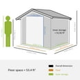 thumbnail image 3 of Outsunny 9' x 6' Garden Storage Shed with Foundation Kit, Metal Tool Storage House with Double Doors for Outdoor Patio Yard, Dark Grey, 3 of 9