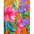 thumbnail image 6 of Stylore Men's Hawaiian Shirt Short-Sleeve Button-Down Bright Big Hibiscus Orange 2XL, 6 of 6