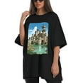 thumbnail image 4 of Plus Size Shirt for Women Black Tops for Women Short Sleeves Shirt for Women Castle (38） T Shirt Crewneck Shirt for Women XS, 4 of 5