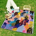 thumbnail image 6 of Color Wave Point Geometry Outdoor Picnic Blanket, Foldable Waterproof Beach Mat, Portable Beach Blanket for Beach Camping, Hiking, Family Concerts, 6 of 7
