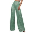 thumbnail image 1 of Pantalones acampanados de cintura alta con lentejuelas para mujer - Lentejuelas brillantes para discotecas/fiestas (S-XXL), 1 of 6