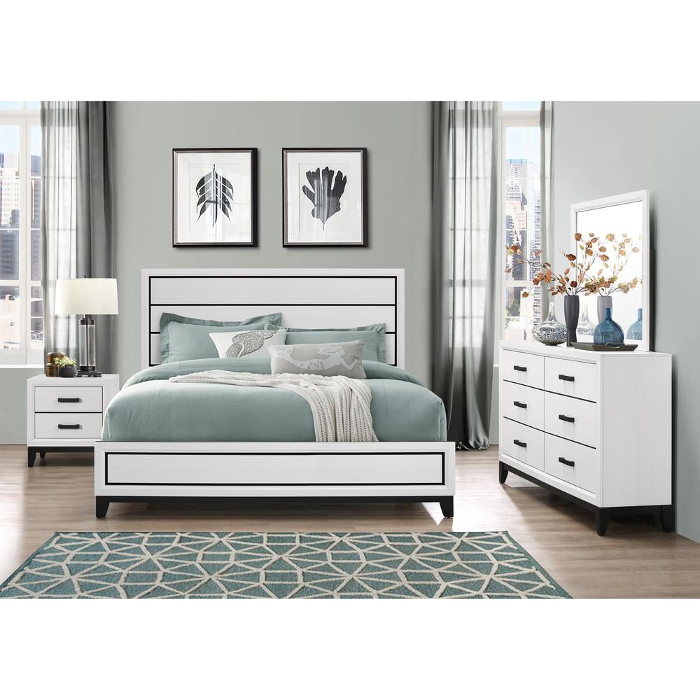 Global Furniture USA Kate White Nightstand, 1 Pack