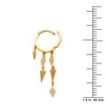 thumbnail image 6 of Anygolds 14K Real Solid Gold Spike Drop Huggie Earring, Diamond CZ Cartilage Upper-lobe Helix Tragus Conch Hinge Huggie Hoop Ear Piercing Jewelry - MBJ4288-CZY Yellow Gold, 6 of 7