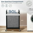 thumbnail image 3 of Laundry Hamper, 90L Rolling Laundry Sorter Cart with Removable and Washable Liner Bag, Clothes Hamper with Wheels and Metal Handle for Laundry Room and Bedroom, Gray, 3 of 12