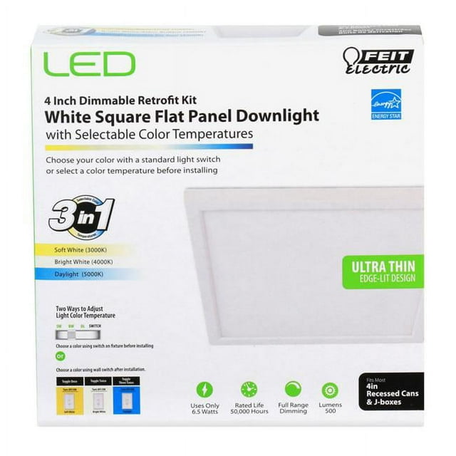 Feit Electric 3005904 4 x 4 in. LED Flat Panel Light Fixture