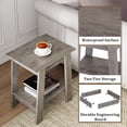 thumbnail image 5 of Riedhoff Wooden End Table, Farmhouse 2-Layer Storage Shelves, 15.51 x 11.81 x 18.98", 2 Piece, Gray, 5 of 6