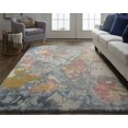 thumbnail image 5 of HomeRoots 513393 10 x 14 ft. Blue Pink & Gray Wool Floral Hand Tufted Handmade Rectangle Area Rug, 5 of 5