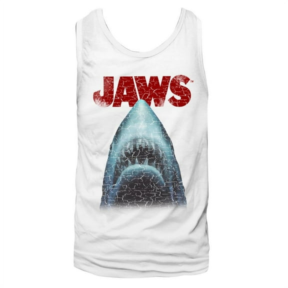 Jaws Stressed White Adult Tank Top T-Shirt