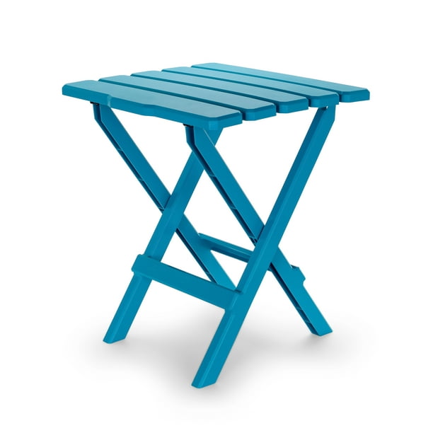 Camco Large Adirondack Portable Outdoor Folding Side Table Perfect For The Beach Camping Picnics Cookouts And More Weatherproof And Rust Resistant Aqua 51690 Walmart Com Walmart Com
