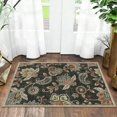 thumbnail image 1 of Alfombra Morebes 61 x 91 cm, antideslizante, estampado floral, cachemir, marrón y negro, 1 of 7