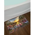 thumbnail image 2 of Amsterdam Bath Mat, Scenic Sunrise over the City with Flowers and Bicycles on the Bridge in Spring, Plush Bathroom Decor Mat with Non Slip Backing, 29.5" X 17.5", Multicolor, by Ambesonne, 2 of 2