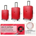 thumbnail image 7 of 3 Piece Hardshell Luggage Set Expandable Hardside Suitcase with Spinner Wheels and TSA Lock, Lightweight Carry on and Checked Luggage 20" 25" 29", Red, LA13601, 7 of 7