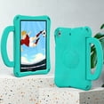 thumbnail image 2 of Kids Case for All Apple 7.9-Inch iPad Mini - Durable Shockproof EVA Plastic Hard Case with Sturdy Stand / Portable Handle, Lightweight Kid-Friendly Cute Football Cover for iPad Mini 5/4/3/2/1 (Mint), 2 of 5