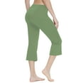 thumbnail image 1 of BALEAF Yoga Workout Capris for Women Lounge Flare Pants Casual Work Bootcut with Side Pockets - 21" Olive Green M, 1 of 6