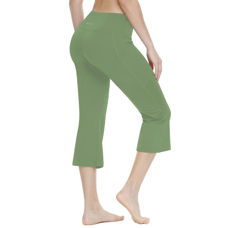 BALEAF Flare Yoga Pants Women Capri Leggings with Pockets Bootcut Crop  Pants Casual Summer Lounge Workout Work - 21