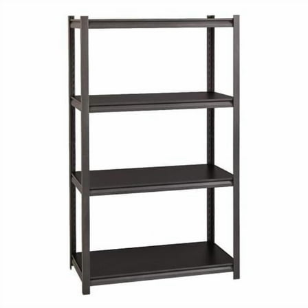 Alera ALESU601836L 36 x 18 x 60 in. Steel Shelving Unit with Laminate Shelves, Four-Shelf, Black