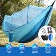 thumbnail image 5 of Camping Hammock with Mosquito Net, Lightweight Portable Nylon Hammock for Outdoor Backpacking Travel Beach Yard, blue, 5 of 13