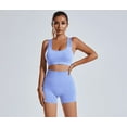 LOUISIP Womens Workout Outfits 2 Piece Seamless Crop Bra Top High Waist