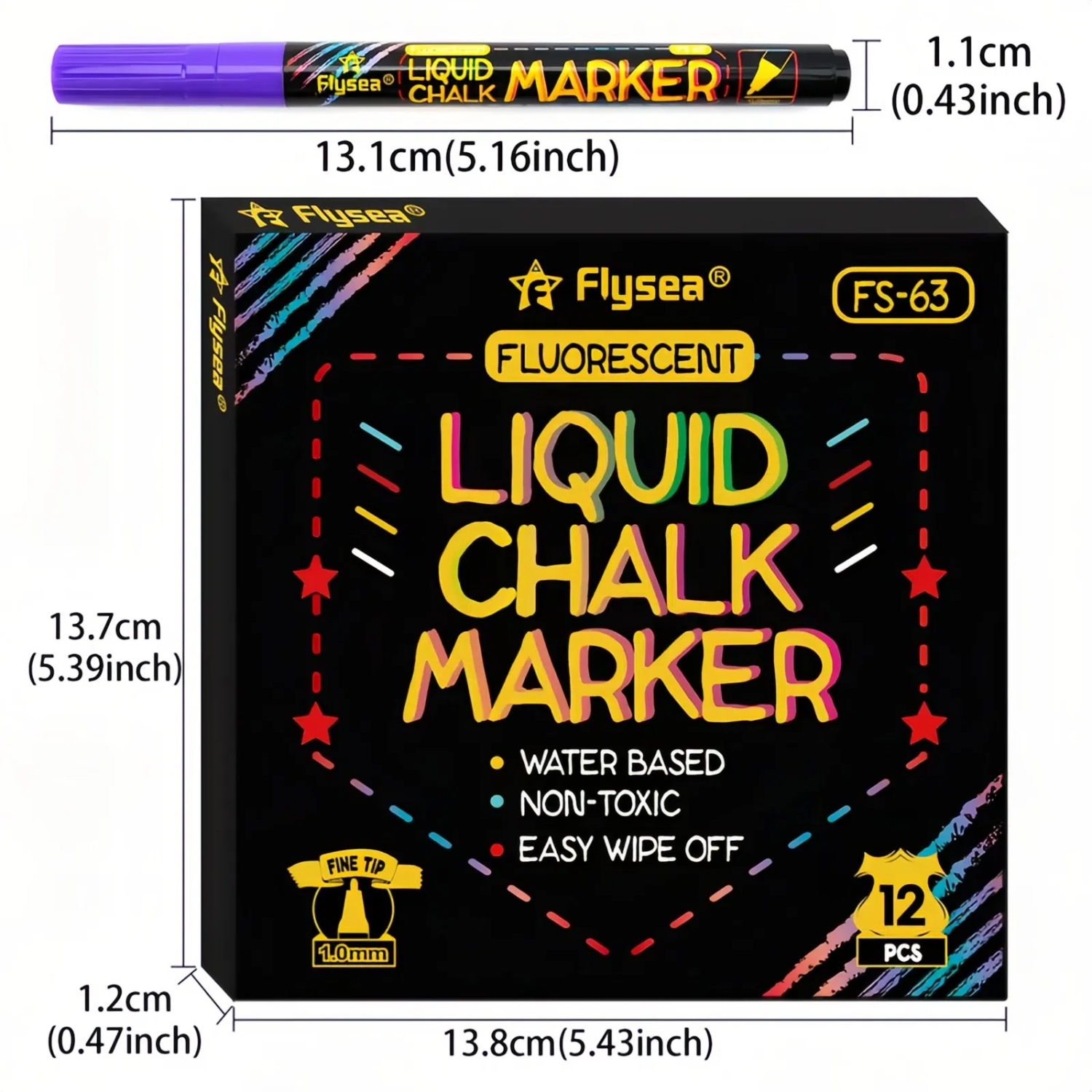 Liquid Chalk Markers 12-Pack, 1mm Extra Fine Point photo 4