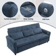 thumbnail image 4 of 2 in 1 Convertible Sectional Sofa Bed with Charging Station and Reversible Recliner, 3-Seater Chenille Sleeper Couch with Pull Out Bed and Adjustable Backrest for Living Room, Apartment, Blue, 4 of 9