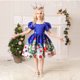 thumbnail image 1 of Vestido de Navidad para niña, estampado de Papá Noel, vestido de actuación, vestido de princesa hinchado para niña, 1 of 6