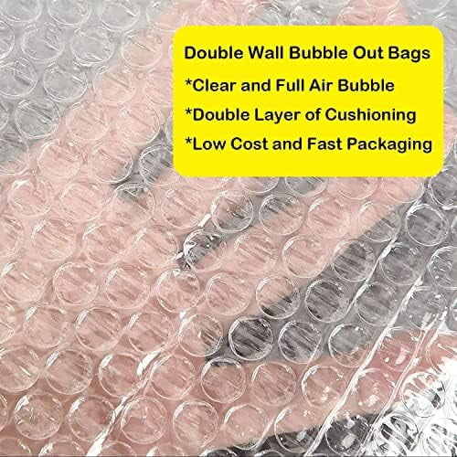 50PCS Clear Bubble Out Bag 12" x 16", Large Bubble Pouches Bags, Double Wall Shockproof Bubble Pouch Wrap Bag, Cushioning Protective Storage Bags for Moving, Shipping, Packing and Storage