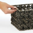 thumbnail image 3 of mDesign Seagrass Rose Weave Household Basket with Handles, 3 Pack, Black Wash, 3 of 8