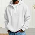 thumbnail image 2 of RYDCOT Men's Quarter Zip Hoodie Waffle Knit Hooded Sweatshirt Loose Fit Casual Long Sleeve Pullover Workout Jackets with Pockets White, 2 of 6
