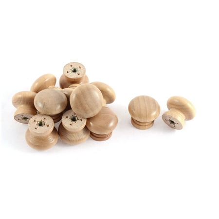 Easy Grip Wooden Handle - 12 Pcs Cabinet Drawer Cupboard Wooden Round Shape Handle Pull Knob Grip