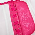 thumbnail image 6 of TEVEQ Corset Tops for Women Strapless 2025 Trendy Women's Corset Top Bustier Plus Size Women's Overbust Satin Floral Trim Women Bustier Corset Top Hot Pink S, 6 of 8