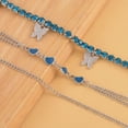 thumbnail image 2 of Shop LC Blue Crystal Set of 3 Charm Anklet Fashion Jewelry Gift for Women Size 10-12", 2 of 8