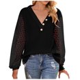 thumbnail image 2 of Lilgiuy Women's Fashion Casual Long Sleeve Comfortable Solid Color Sweatshirt Tops Blouse Basic Versatile Tees, 2 of 5