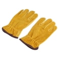 thumbnail image 1 of Guantes de protección para el trabajo, 1 par de guantes de trabajo de cuero de 2 capas, guantes de cuero diseñados para durar, 1 of 8